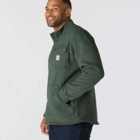Pullover in pile da uomo con zip a un quarto e vestibilità comoda