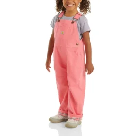 Salopette da bambina dalla vestibilità ampia in tela foderata in flanella