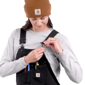 Salopette da donna in tela di cotone lavata e imbottita