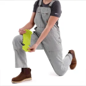 Salopette in denim a righe ferroviarie