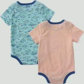 Set da 2 pezzi con body a maniche corte a tema pesci per bambino (neonato)