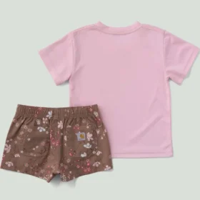 Set da 2 pezzi per bambine composto da maglietta a maniche corte Force Sun Defender™ e pantaloncini stampati con elastico in vita (neonati)
