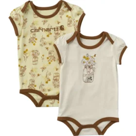 Set da 2 pezzi per bambine con body a maniche corte con stampa di api (neonati)