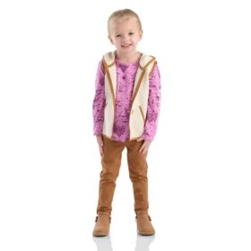 Set da 3 pezzi per bambine: gilet, camicia stampata e Leggings (bambine piccole)