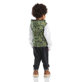 Set da 3 pezzi per bambini: gilet mimetico, maglietta a maniche lunghe e pantaloni (bambini piccoli)