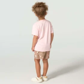 Set da bambina a due pezzi composto da camicia a maniche corte Force Sun Defender™ e pantaloncini stampati con elastico in vita (bambine piccole)