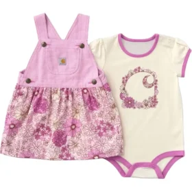 Set da bambina composto da body a maniche corte e salopette stampata (Neonato/)