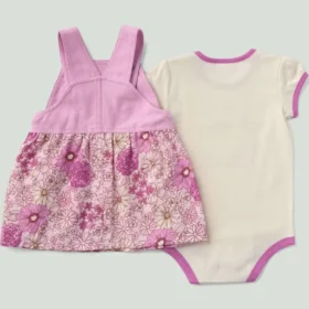 Set da bambina composto da body a maniche corte e salopette stampata (Neonato/)