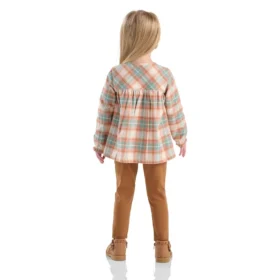 Set da bambina composto da top in flanella a maniche lunghe e Leggings (bambine piccole)