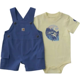 Set da neonato a 2 pezzi composto da body a maniche corte e pantaloncini con tasche cargo (neonato)