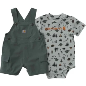 Set da neonato a 2 pezzi composto da body a maniche corte e pantaloncini con tasche cargo (neonato)