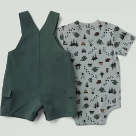 Set da neonato a 2 pezzi composto da body a maniche corte e pantaloncini con tasche cargo (neonato)