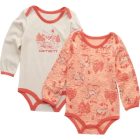 Set da neonato a due pezzi con body a maniche lunghe con stampa "Farm" per bambine
