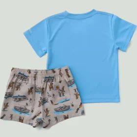 Set da neonato a due pezzi Sun Defender® Force® composto da camicia a maniche corte e pantaloncini in tessuto (neonato)