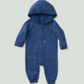 Tuta con cappuccio a maniche lunghe per bambini, tinta in capo e dal design rivisitato (Neonato)