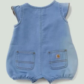 Tuta Henley in denim con manicotti corti per bambine (neonata)